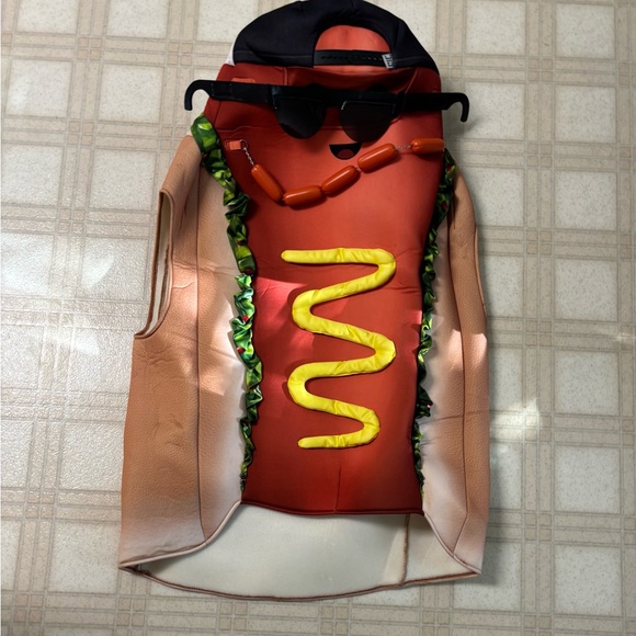 Kids Hot Dog Costume with Hat and Sunglasses - Picture 1 of 2